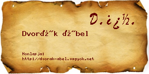 Dvorák Ábel névjegykártya
