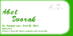 abel dvorak business card