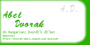 abel dvorak business card